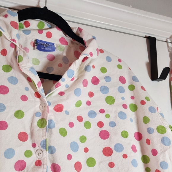 Pine Cone Hill Fine Linens Colorful Polka Dot 2 Piece Pajama Set Small - Picture 4 of 12